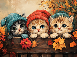 Пазл Алма мини 150 деталей. Осенние котята