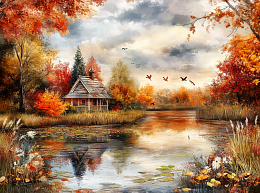 Пазл Алма мини 150 деталей. Осень у озера