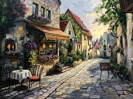 Пазл Алма деревянный 500 деталей. Города и страны. Утро в городе