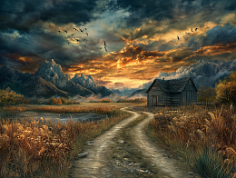 Пазл Алма деревянный 1000 деталей. Волшебство природы. Одинокий дом