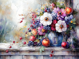 Пазл Алма деревянный 500 деталей. Цветы и натюрморты. Фиолетовое настроение.