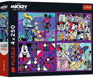 Пазл Trefl 4х250 деталей: Приключения Микки Мауса (УЦЕНКА)