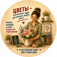 Пазл Алма деревянный круглый 142 детали. Винтажная коллекция. Цветы - маленькое чудо