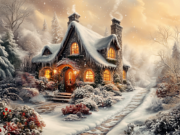 Пазл деревянный Алма 500 деталей. Волшебство природы. Сказочный домик в зимнем саду