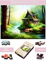Пазл деревянный Алма 300 деталей Сказочные домики. Домик №1