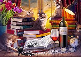 Пазл Trefl 2000 деталей: Кошачий вечер