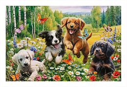 Пазл Pintoo 600 деталей: Забавные щенки
