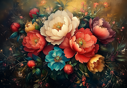 Пазл деревянный Алма 1000 деталей. Цветы и натюрморты. Роскошь пионов