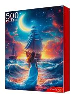 Пазл Рыжий Кот 500 деталей: Девушка у ночного моря